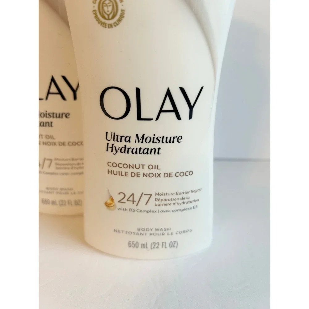 Olay Ultra Moisture Coconut Oil Body Wash with B3 Complex 22 fl oz 2 Pack Bundle